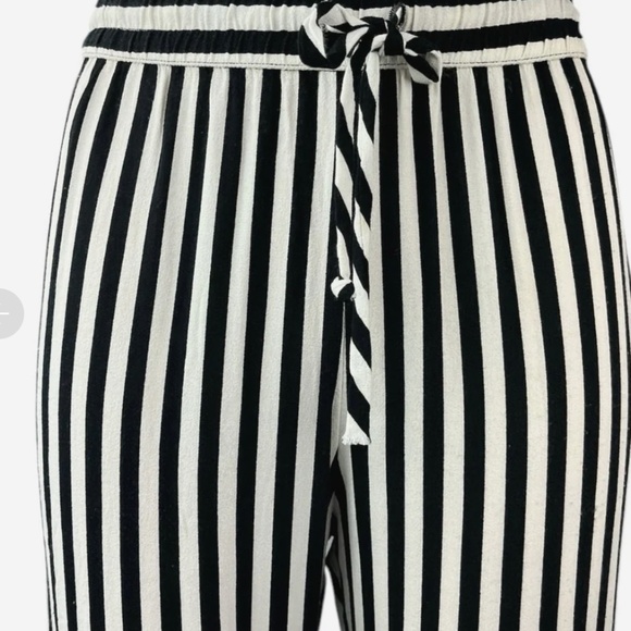 The reformation black and white stripe pant elastic waist size XS - Picture 4 of 12